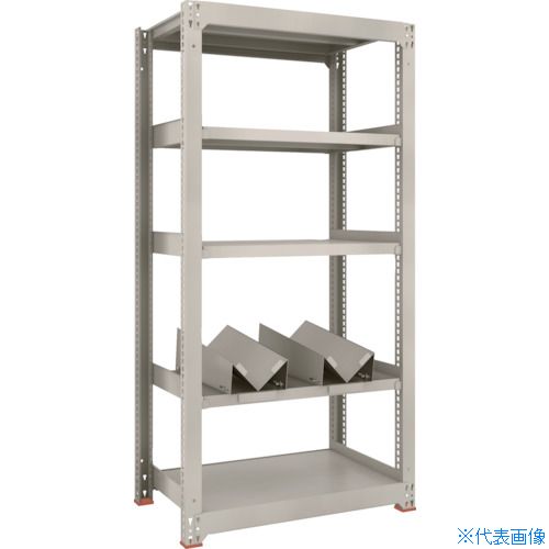 ■TRUSCO 一斗缶ラック スチールラック M3型中量棚 W900×D571×H1800 5段 単体 缶受×2付 M36365KU2(1833796)