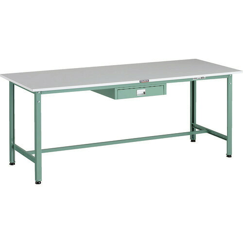 ■TRUSCO 軽荷重作業台(300kg)AE型 1800X750XH740 薄型1段引出し付 グリーン色 RAE1800UDC1(1833828)[法人限定][直送元]｜セミプロＤＩＹ店ファースト