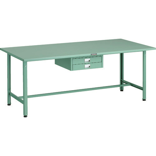 ■TRUSCO 軽荷重作業台(300kg)AE型 1800X900XH740 薄型2段引出し付 グリーン色 SAE1809UDC2(1833845)[法人限定][直送元]｜セミプロＤＩＹ店ファースト