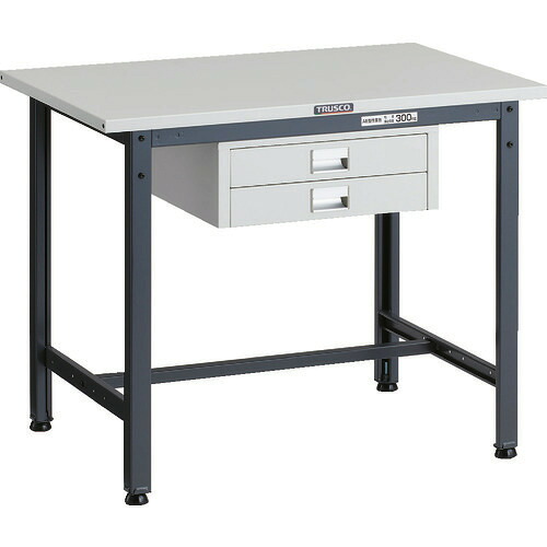 ■TRUSCO 軽荷重作業台(300kg)AE型 900X600XH740 薄型2段引出し付 ダークグレー色 SAE0960UDC2DG(1833873)[法人限定][直送元]