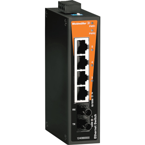 ■ワイドミュラー IE&minus;SW スイッチングHUB 5ポートRJ45&times;4、ST&times;1 1240880000 IESWBL054TX1ST(1914143)[送料別途お見積り][法人限定][掲外取寄]｜セミプロＤＩＹ店ファースト