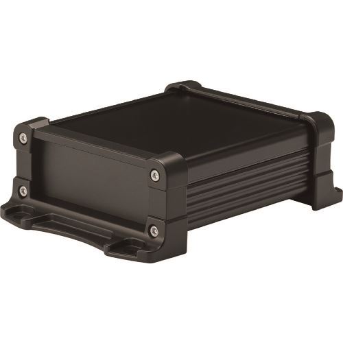 ■タカチ フランジ足付アルミケース アルミパネルタイプ ブラック EXPF201225BB(2025581)[法人限定][外直送元]