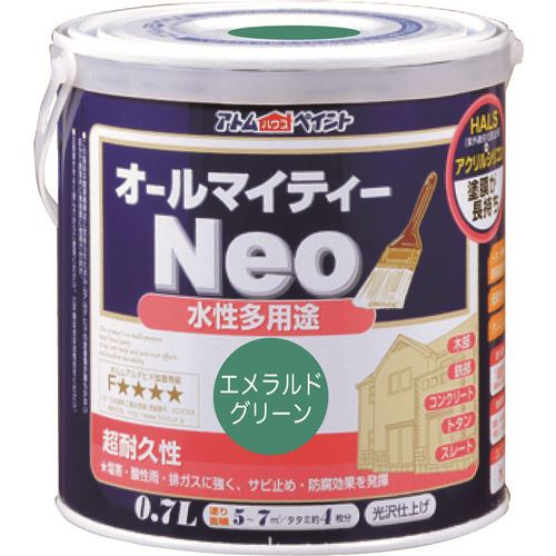 ■アトムペイント 水性オールマイティーネオ 0.7L エメラルドグリーン 0000118776(2037119)×6[送料別途お見積り][法人限定][外直送] 13,205円