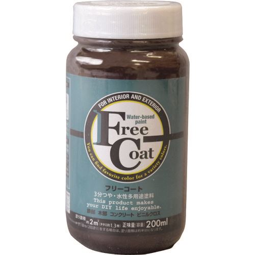 ■アトムペイント 水性フリーコート 200ML コーヒーブラウン 0000123115(2037124)×12[送料別途お見積り][法人限定][外直送]