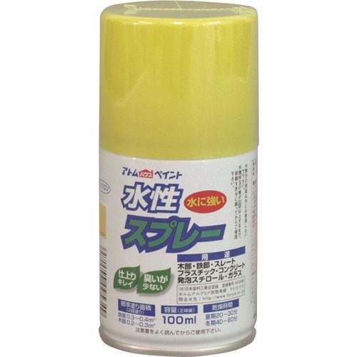 ■アトムペイント 水性スプレー 100ML レモンイエロー 0000109563(2049638)×12[送料別途お見積り][法人限定][外直送]