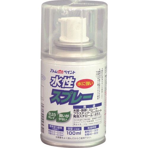 ■アトムペイント 水性スプレー 100ML ネオクリヤー 0000109572(2049666)×12[送料別途お見積り][法人限定][外直送]