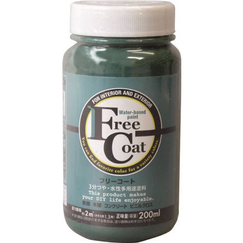 ■アトムペイント 水性フリーコート 200ML アイリッシュグリーン 0000123132(2054405)×12[送料別途お見積り][法人限定][外直送]