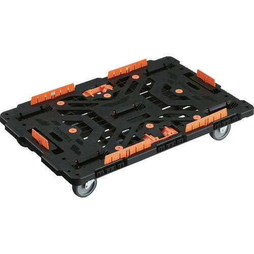■TRUSCO 連結式樹脂製平台車 ビートル 900X600 自在3輪 コボレ止めセット とめたろう付 BT900KJ3E100T(2063332)|セミプロDIY店ファースト