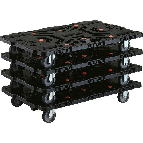 ■TRUSCO まとめ買い 連結式樹脂製平台車 ビートル 900X600 自在3輪 4台セット BT900J3E100M4(2063344)｜セミプロＤＩＹ店ファースト