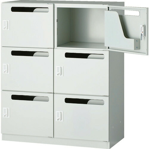 ■TRUSCO パーソナルロッカー(セキュリティーダイヤル錠タイプ) 2列3段 6人用 投入口付 H1110 TPL06WWRD(2075923)[法人限定][直送元]