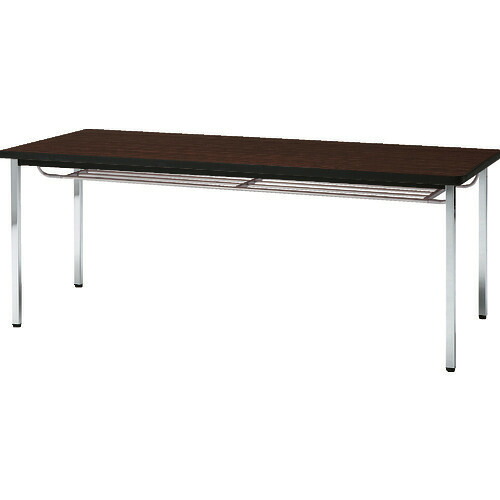 ■TRUSCO 会議用テーブル 1800X450XH700 下棚付 丸脚 ローズ TDST1845RO(2082318)[法人限定][直送元]