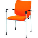 ■JTX 869007)会議イス GK－A31R オレンジ 肘付 GKA31ROR(2095037)[送料別途お見積り][法人限定][外直送]
