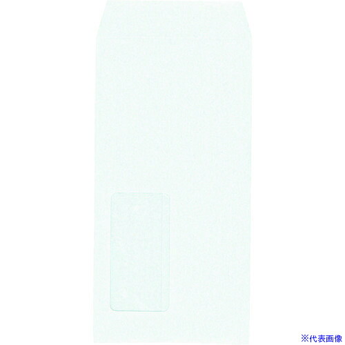 ■キングコーポ 長形3号 窓明封筒 No.8クイック付 Hiソフトブルー1000枚X1箱 075125(2162382)[法人限定][外直送元]