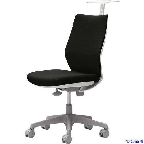 ■OKAMURA CG-M 肘無 背パッド ハンガー有 ホワイトボディ ナイロンキャスター ブラック CG18WRFM31(2163773)[送料別途お見積り][法人限定][外直送]
