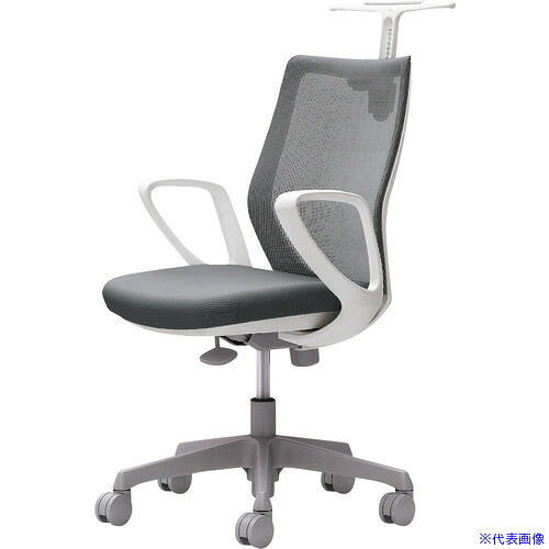 ■OKAMURA CG&minus;M 固定肘 背メッシュ ハンガー有 ホワイトボディ ナイロンキャスター グレー CG22WRFZK2(2165401)[送料別途お見積り][法人限定][外直送]｜セミプロＤＩＹ店ファースト