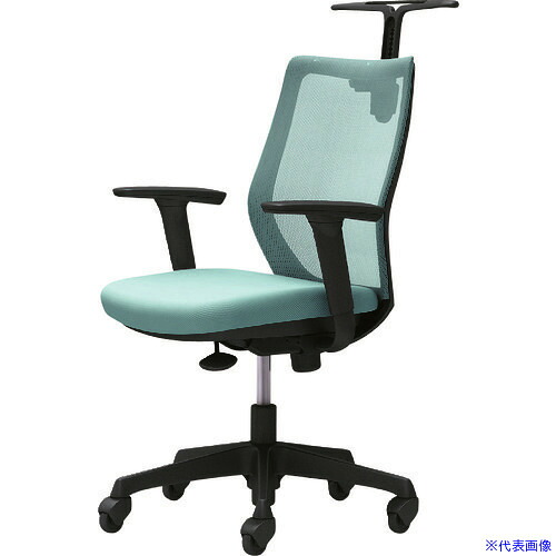 ■OKAMURA CG-M 可動肘 背メッシュ ハンガー有 ブラックボディ ゴムキャスター セージ CG92JRFZK6(2165403)[送料別途お見積り][法人限定][外直送]