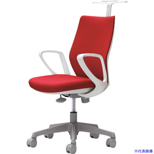■OKAMURA CG-M 固定肘 背パッド ハンガー有 ホワイトボディ ナイロンキャスター ビンテージレッド CG28WRFM38(2166929)[送料別途お見積り][法人限定][外直送]
