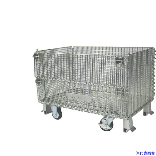 ■サンキン メッシュパレット コイルタイプキャスター付 800&times;500&times;540 SC14S(2176885)[法人限定][直送元]｜セミプロＤＩＹ店ファースト
