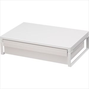 ■LIHIT 机上台＜幅390mm・引出し付＞ 白 A73410(2269579)[送料別途お見積り][法人限定][掲外取寄]