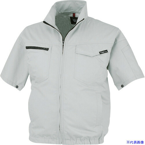 ■XEBEC 空調服制電半袖ブルゾンXE98013－22－L シルバーグレー XE9801322L(2281885)[送料別途お見積り][法人限定][掲外取寄]