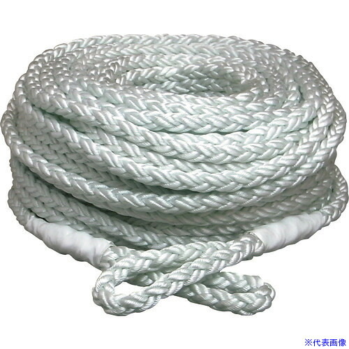 ■まつうら 電動ウインチ用ナイロンクロスロープ(8打ち) 8mmΦ×100m 両端アイ加工 NR8CROSS8100(2289494)