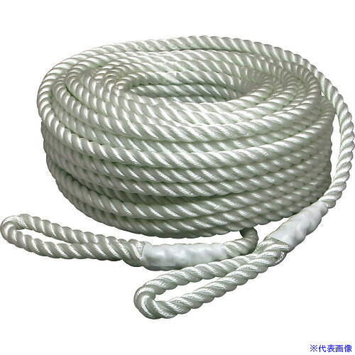 ■まつうら 電動ウインチ用ナイロンロープ(3打ち) 10mmΦ×50m 両端アイ加工 NR3STRAND1050(2289515)