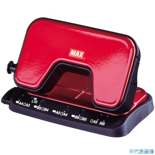 ■MAX 軽あけパンチ スクーバ(穴あけ15枚)レッド DP90125(2290049)×10[送料別途お見積り][法人限定][掲外取寄]