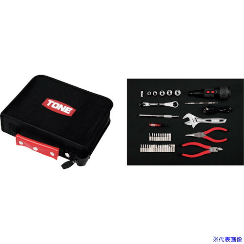 ■TONE 整備用工具セット ツールセット ブラック 間口250&times;奥行200&times;高さ70mm 40点セット TSX2170(2304574)｜セミプロＤＩＹ店ファースト