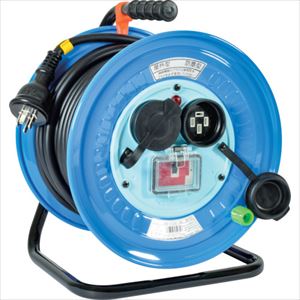 ■NICHIDO 電工ドラム 三相200V 防雨・防塵型 過負荷漏電保護兼用ブレーカー付 極太電線20m DNWEC320F20A(2498707)[法人限定][外直送元]｜セミプロＤＩＹ店ファースト