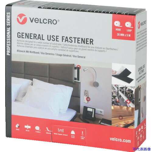 ■Velcro VELCRO[[R上]]結束テープ 多用途タイプ 幅20mm×長さ25m 黒 VELPS20000(2503679)
