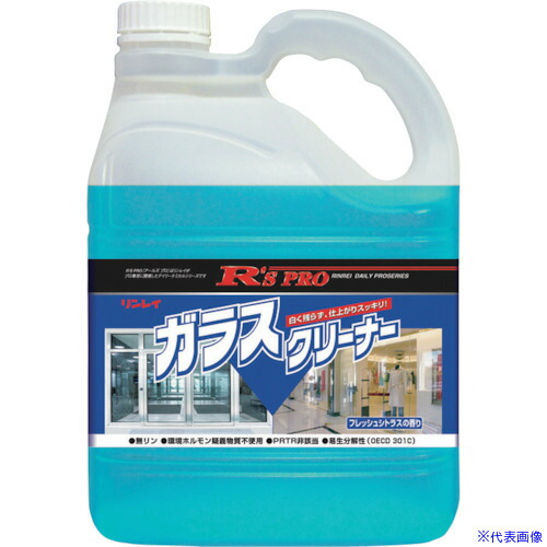 ■リンレイ R’sPRO ガラスクリーナー 4L エコボトル 727134(2529811)×3[送料別途お見積り][法人限定][外直送]