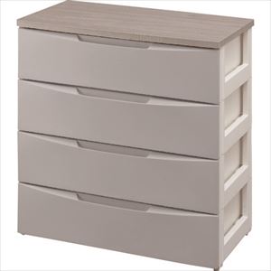 ■IRIS 252919 デザインウッドトップチェスト DWー724 グレー DW724GY(2534654)[法人限定][外直送元]