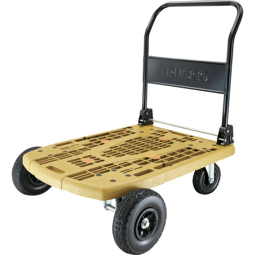 ■TRUSCO 樹脂台車 カルティオビッグオフロード 900X600 ノーパンクタイヤ オリーブ MPK906NOROG(2558865)|セミプロDIY店ファースト