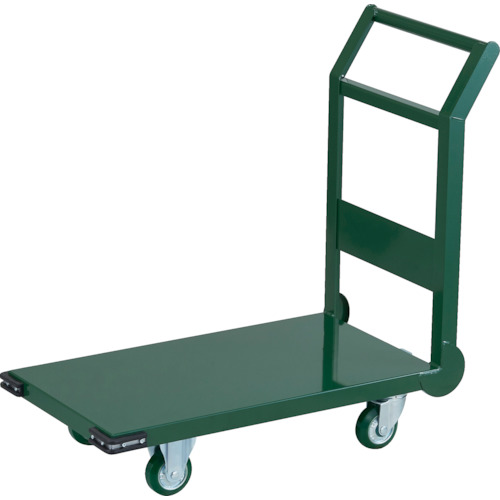 ■TRUSCO 鋼鉄製運搬車 ハンドル側自在車輪 800X450 Φ100ウレタン車 緑 SH3UC(2565614)[法人限定][直送元]｜セミプロＤＩＹ店ファースト