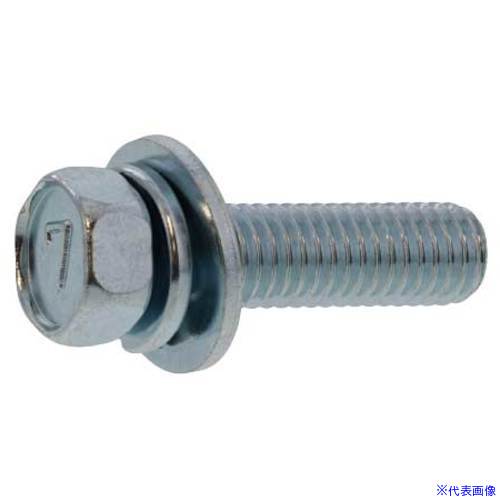 ■SUNCO 組込みねじ 7マーク小形アプセット P＝3(鉄(または標準)・三価ホワイト) M10×25-P1.5(110本入) 100075030100025003(2587967)[送料別途お見積り][法人限定][掲外取寄]