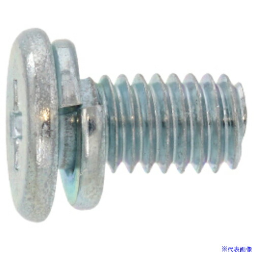■SUNCO 組込みねじ (+)スリムヘッドP＝2(鉄(または標準)・三価ホワイト) M4×12(1000本入) 1000A3020040012003(2589608)[送料別途お見積り][法人限定][掲外取寄]