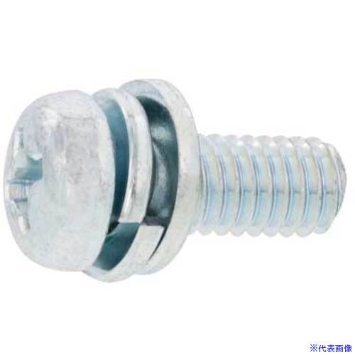 ■SUNCO 組込みねじ ピタック(+)ナベI＝4(鉄(または標準)・三価ホワイト) M4×8(2000本入) 1000P0140040008003(2597443)[送料別途お見積り][法人限定][掲外取寄]