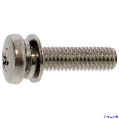 ■SUNCO 組込みねじ (+)バインドP＝4(黄銅・ニッケル) M4&times;8(1000本入) 100104040040008005(2603825)[送料別途お見積り][法人限定][掲外取寄]｜セミプロＤＩＹ店ファースト