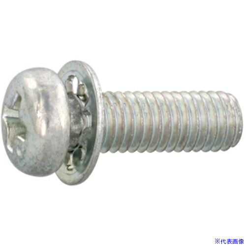 ■SUNCO 組込みねじ (+)ナベLI＝2(鉄(または標準)・三価ホワイト) M4×18(900本入) 100000320040018003(2621312)[送料別途お見積り][法人限定][掲外取寄]