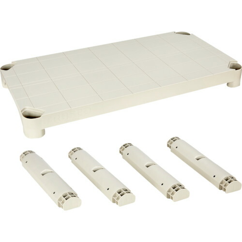 ■TRUSCO プラ棚用 棚板セット 棚板間隔高さ372mm用脚4本付 ネオグレー TPT345SA(2629931)[送料別途お見積り][法人限定]