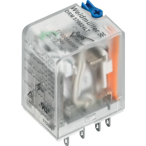 ■ワイドミュラー リレー DRMシリーズ DC24V駆動 10A C接点 極数2 LED、テストボタン付き 7760056069(2716078)×20[送料別途お見積り][法人限定][掲外取寄]