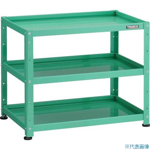 ■TRUSCO 小型ボルト式棚 バーディワゴンラック型 750X500 3段 ヤンググリーン BDWR773YG(2721010)