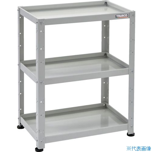 ■TRUSCO 小型ボルト式棚 バーディワゴンラック型 600X400 3段 ホワイト BDWR963W(2721016)