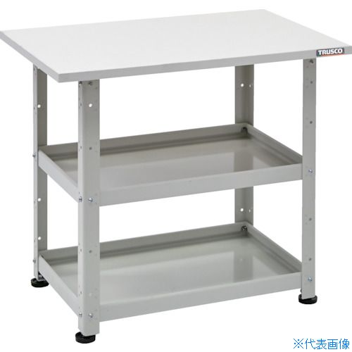 ■TRUSCO 小型ボルト式棚 バーディワゴンラック型 600X400 天板付 ホワイト BDWR762TW(2721034)