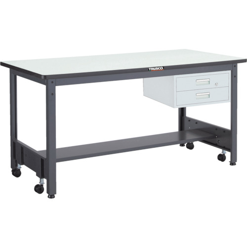 ■TRUSCO 中荷重作業台(500kg)CFW型 1800X900XH740 2段引出付 ダークグレー色 CFWP1890F2(2779731)[法人限定][直送元]｜セミプロＤＩＹ店ファースト