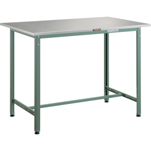 ■TRUSCO 軽荷重立作業台(300kg)HAE型 1200X600XH900 ステンレス張り グリーン色 HAE1260SUS(2849909)[法人限定][直送元]