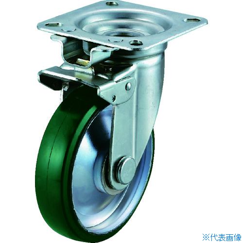 ■ユーエイ プレート式 自在 キャスター ウレタン 車輪径150mm 旋回固定 Jタイプ JK型 取付寸法94×94(87×87) UWJK150(2963329)