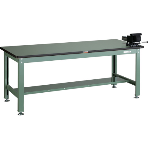 ■TRUSCO 中荷重作業台(1200kg)HW型 1800X750XH740 バイス付 グリーン色 RHW1800VRS(3013961)[法人限定][直送元]｜セミプロＤＩＹ店ファースト