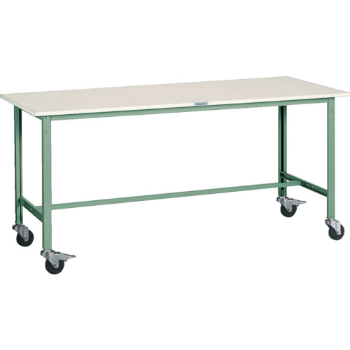 ■TRUSCO 軽荷重作業台(150kg)AE型 1800X900XH845 φ100キャスター付 グリーン色 RAE1809C100(3031799)[法人限定][直送元]