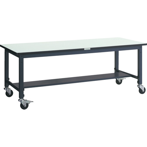 ■TRUSCO 軽荷重作業台高さ調節式(100kg)AWM型 1800X750XH806～1016 φ100キャスター付 ダークグレー色 AWMP1875C100(3031845)[法人限定][直送元]｜セミプロＤＩＹ店ファースト